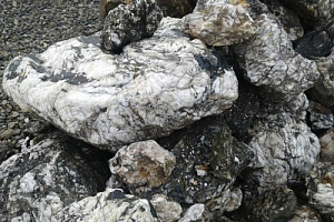 Kamenclub.ru: Черный гранит - кварцит фр. 500-1000 мм.  купить в Челябинске гранит кварцит черный серый белый скальный колотый валун 9750 руб/т   фото КАМЕНЬ КЛУБ