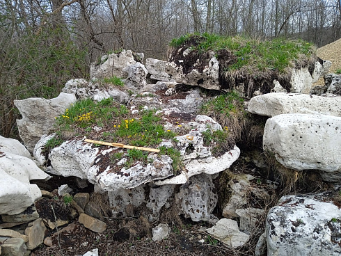 Kamenclub.ru: Выветренный известняк со мхом фр. 100-500 мм.  купить в Челябинске известняк серый белый зеленый валун известняковый крупный 10000 руб/т   фото КАМЕНЬ КЛУБ