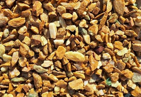 Kamenclub.ru: Щебень крошка желтый (ЗЛАТОЛИТ) фр. 10-20 мм.  купить в Челябинске златолит бежевый, золотистый, желтый каменная декоративная крошка щебня златолита 10800 руб/т   фото КАМЕНЬ КЛУБ