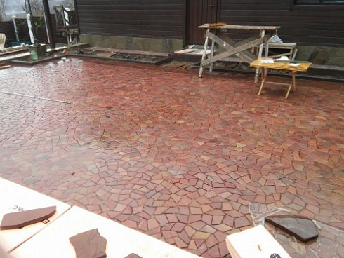 Kamenclub.ru: Песчаник брусчатка (Готика) art PSK-L-01  купить в Челябинске    2600 руб/кв.м    фото КАМЕНЬ КЛУБ