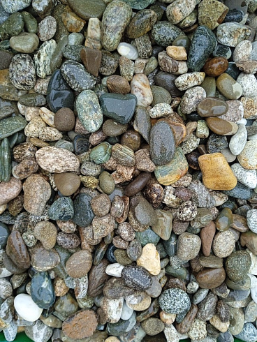 Kamenclub.ru: Галька горная речная окат (цветная) фр. 20-40 мм. купить  в Челябинске галька речная серый синий бежевый белый окатанная речная галька ландшафтная 6800 руб/т   фото КАМЕНЬ КЛУБ